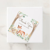 Leuke Waterverf Woodland Fox Baby shower Dank u Bedankjes Labels (In situ)