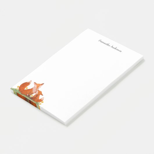 Leuke Waterverf woodland Fox Post-it® Notes (Schuin)