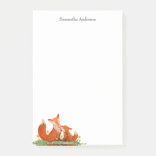 Leuke Waterverf woodland Fox Post-it® Notes (Voorkant)