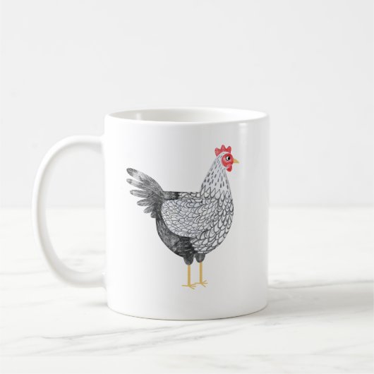 Leuke Waterverf Wyandotte Chicken Koffiemok (Links)