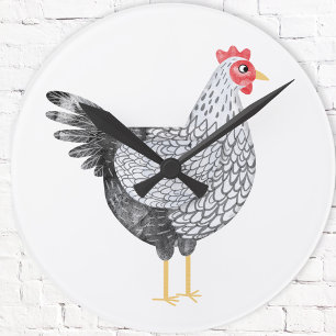 Leuke Waterverf Wyandotte Chicken Ronde Klok