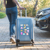 Leuke Waterverf Zee Creatures Puffer Fish Shark Sticker (Koffer Insitu)