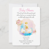 Leuke waterverf zwaan save the date (Voorkant)