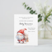 Leuke waterverf Zwangerschapsaankondiging Kerstman Briefkaart (Staand voorkant)