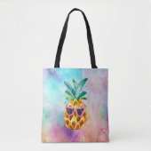 Leuke Waterverven Ananas in zonnebril Tote Bag (Voorkant)
