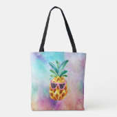 Leuke Waterverven Ananas in zonnebril Tote Bag (Achterkant)