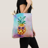 Leuke Waterverven Ananas in zonnebril Tote Bag (Dichtbij)