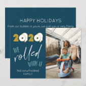 Leuke "We hebben er mee gerold" aangepaste foto ke Feestdagenkaart (Voorkant / Achterkant)