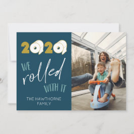 Leuke "We hebben er mee gerold" aangepaste foto ke Feestdagenkaart