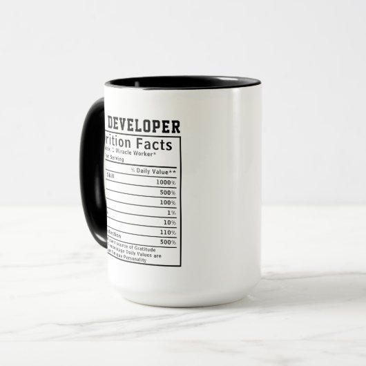 Leuke Webontwikkelaar Voedingsfeiten Codeer Leven Mok (Voorkant links)