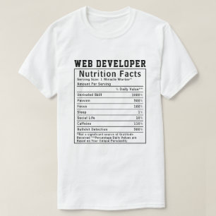 Leuke Webontwikkelaar Voedingsfeiten Codeer Leven T-shirt