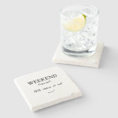 Leuke Weekend Voorspelling Schattige Hart Stenen Onderzetter (Zijkant)