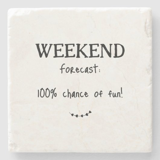 Leuke Weekend Voorspelling Schattige Hart Stenen Onderzetter (Voorkant)