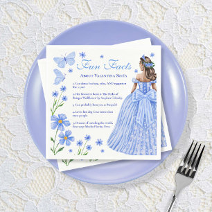 Leuke weetjes Baby Blue Quinceañera Floral Servet