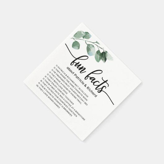 Leuke weetjes bruiloft Elegant groen Servet (Hoek)