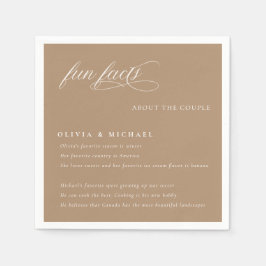 Leuke weetjes Elegante typografie Trouwen Servet