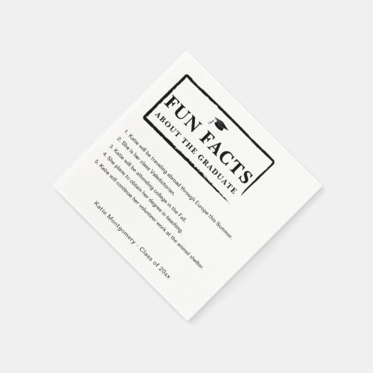 Leuke weetjes over de Afstuderen papieren servette Servet (Hoek)