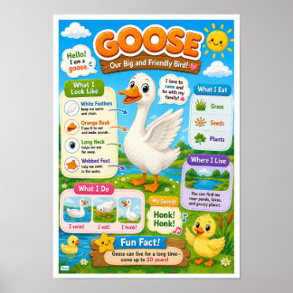 Leuke weetjes over ganzen voor kinderen poster
