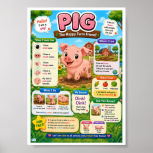 Leuke weetjes over varkens voor kinderen poster