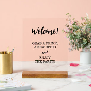 Leuke Welkom Gratis Drankjes Pak Een Cocktail Dran Acryl Bord