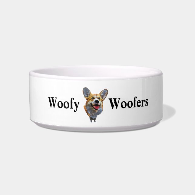 Leuke Welsh Corgi Dog Bowl Voerbakje (Voorkant)
