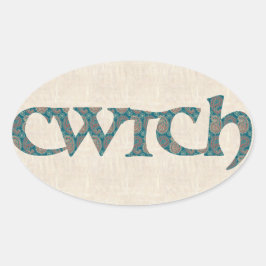 Leuke Welsh vangst Stickers, Paisley Pattern Ovale Sticker