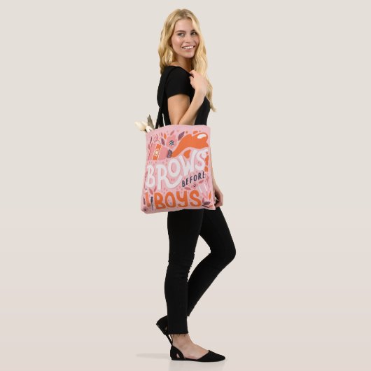 Leuke wenkbrauwen voor jongens modieus winkelen tote bag (Op model)