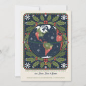 Leuke Wereldbol Latitude en Longitude Vakantie Bew Aankondiging (Voorkant)