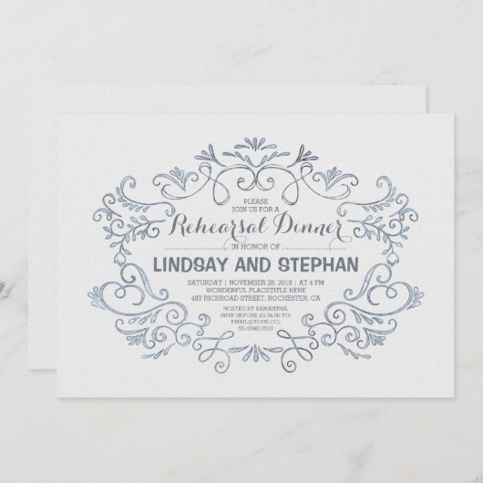 Leuke wervelingen & bloeit casual repetitiediner kaart (Voorkant / Achterkant)