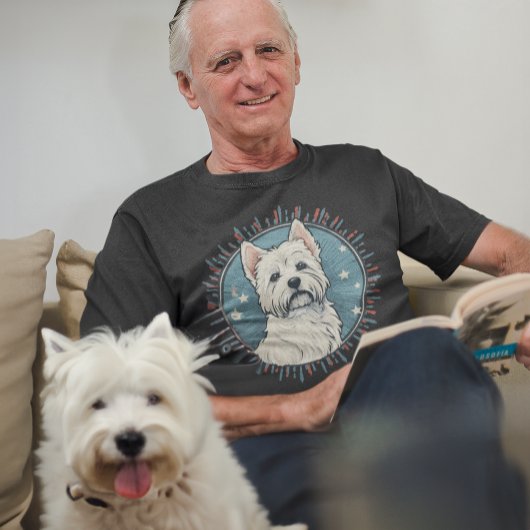 Leuke West Highland Witte Terrier Retro Stijl T-shirt