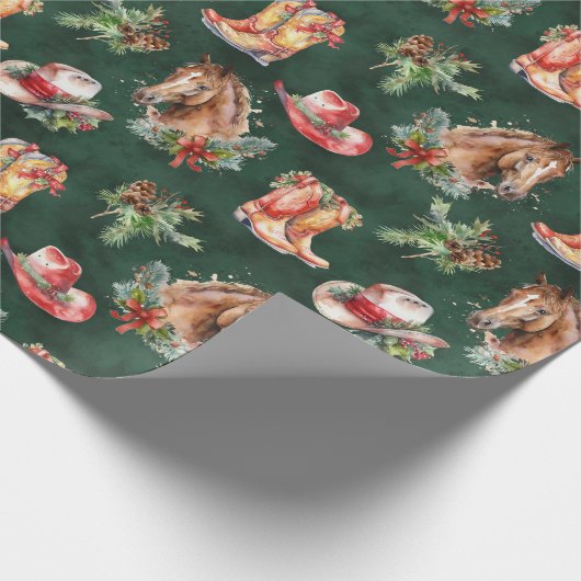 Leuke Western/Cowboy Kerst Cadeaupapier (Hoek)