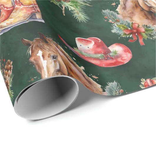 Leuke Western/Cowboy Kerst Cadeaupapier (Rol Hoek)