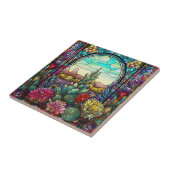 Leuke westerne cactus liefhebbers gebrandschilderd tegeltje (Zijkant)