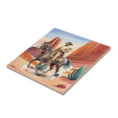 Leuke Westerne cowboywoestijn Tegeltje (Zijkant)