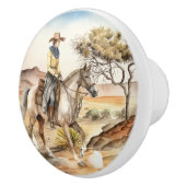 Leuke Westerne cowgirl woestijn Keramische Knop (Rechts)