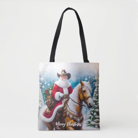 Leuke Westerne kerstman Tote Bag (Voorkant)