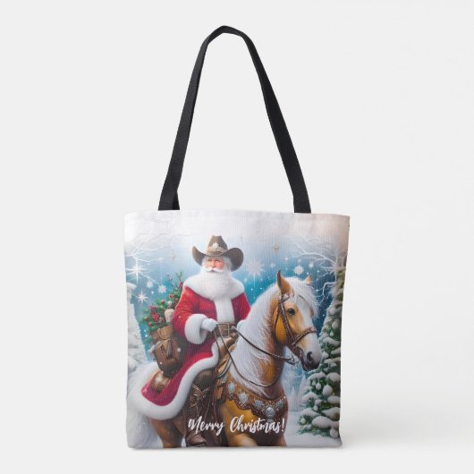 Leuke Westerne kerstman Tote Bag (Achterkant)