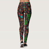 Leuke westerse kerstpatroon leggings (Achterkant)