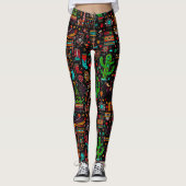 Leuke westerse kerstpatroon leggings (Voorkant)