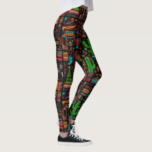 Leuke westerse kerstpatroon leggings