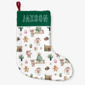 Leuke westerse kerstpersonalatie kleine kerstsok (Voorkant)