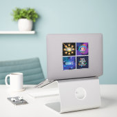 Leuke wetenschap citaat sticker set (Laptop op bureau)