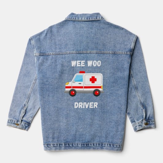 Leuke WeWoo Emergency Ambulance Driver Lover Gift Denim Jacket (Achterkant)