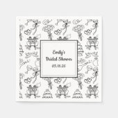 Leuke Whimsical Doodle Trendy Cute Bruidsmeisjesfe Servet (Voorkant)