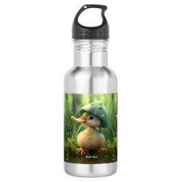 Leuke Whimsical Duck Mushroom Pet Gepersonaliseerd Waterfles