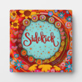 Leuke Whimsical Kleurrijke Leuke Sidekick Inspiriv Fotoplaat (Voorkant)