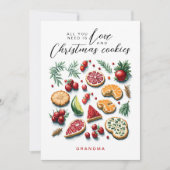 Leuke Whimsical Rode Groene Kerst Gebakken Waterve Feestdagenkaart (Voorkant)