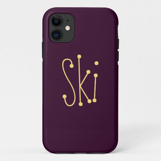 Leuke Whimsical SKI-tekst Leuke diepe Paarse achte Case-Mate iPhone Case (Achterkant)
