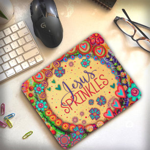 Leuke WhimsicalJesus Sprinkles Inspirity Kleurrijk Muismat