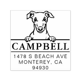 Leuke Whippet Custom Dog Address Stamp Zelfinktende Stempel